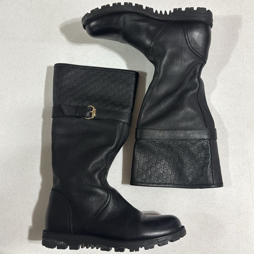 Gucci Boots Black GG Slip On Women’s Size 36 Authentic - Picture 3 of 12